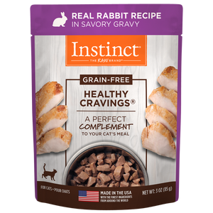 Instinct Healthy Cravings Sans céréales Recette réelle de lapin Sachet de garniture pour nourriture humide pour chats, 3-oz