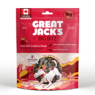 Gâteries pour chiens sans céréales Great Jack's Big Bitz au foie de porc et aux canneberges