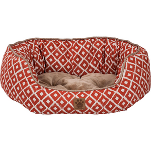 Precision SnooZZy Ikat Daydreamer Pet Bed, Orange, 26-in x 22-in x 9.5-in