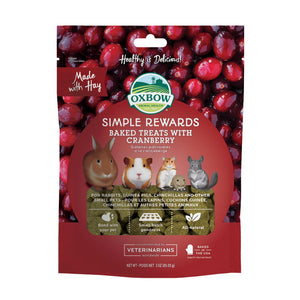 Oxbow Simple Rewards Oven Baked with Cranberry Small Animal Treats, 3-oz