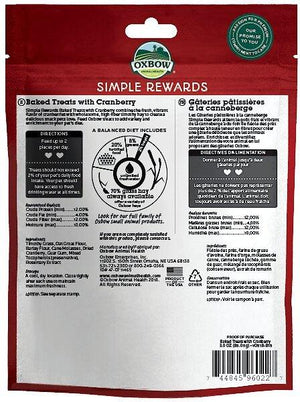 Oxbow Simple Rewards Oven Baked with Cranberry Small Animal Treats, 3-oz