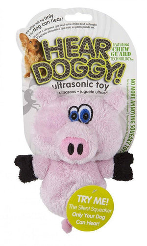 Hear Doggy Mini Jouet pour chien Flattie Pig avec émetteur silencieux et protection contre la mastication
