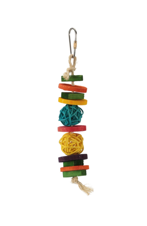 HARI Smart Play Parrot Toy, Wicker Wood Fun