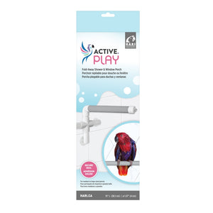 HARI Active Play Fold-Away Shower & Window Perch for Large Parrots, 15-in