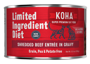 KOHA Entrée limitée en ingrédients pour chat Bœuf effiloché en sauce Nourriture humide pour chats