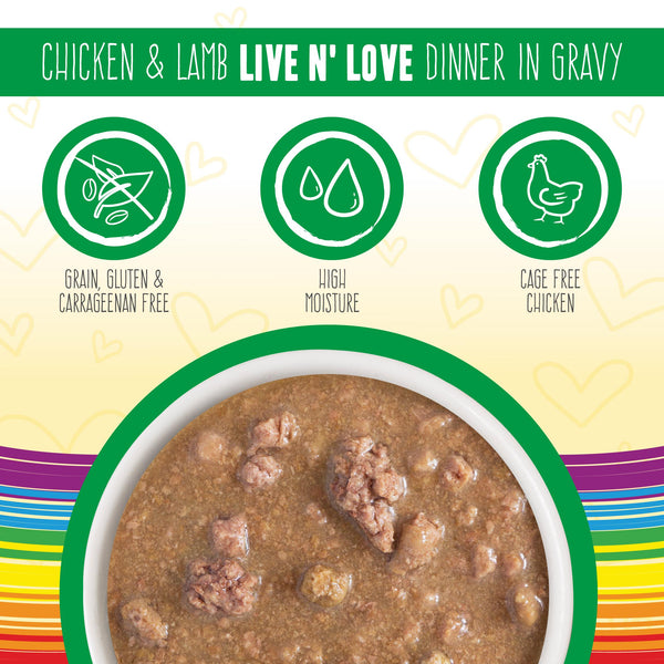 BFF Oh My Gravy! Live N' Love! Dîner Poulet et Agneau en Sauce Nourriture humide sans céréales pour chats