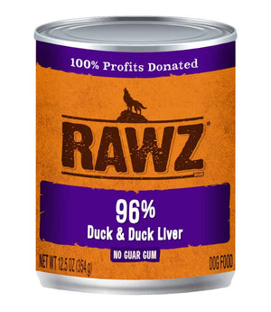 RAWZ Dog 96% Duck & Liver Pate Wet Dog Food Can