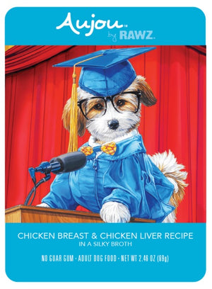 Aujou by RAWZ Dog Chicken & Chicken Liver Wet Dog Food, 2.46-oz