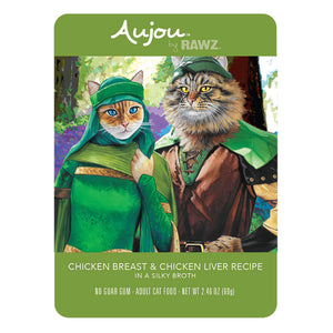 Aujou by RAWZ Cat Chicken & Chicken Liver Wet Cat Food Pouch