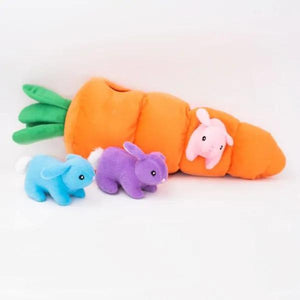 ZippyPaws Zippy Burrow Easter Carrot Dog Toy, 18 x 6 x 6-in