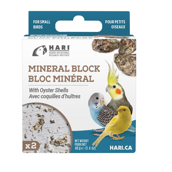 HARI Bloc Minéral pour Petits Oiseaux, Coquilles d’Huître, 1,2 oz