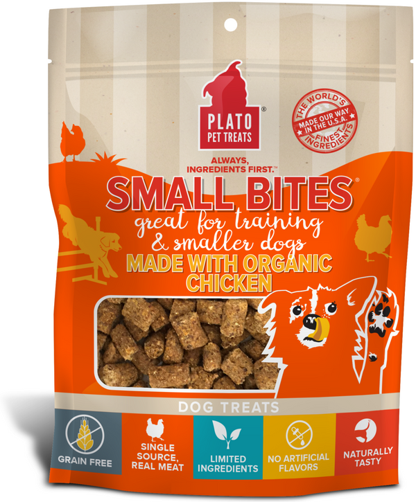 Plato Small Bites Organic Chicken Dog Treats