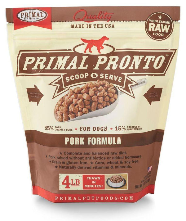 Primal Pronto Raw Frozen Pork Formula Dog Food, 4-lb