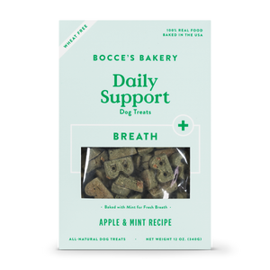 Bocce’s Bakery Daily Support Breath Aid Pommes et menthes friandises pour chiens, 340-gram
