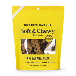 Bocce's Bakery Soft & Chewy Beurre d’arachide et friandises pour chiens bananes, 170-gram