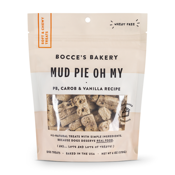 Bocce's Bakery Everyday Mud Pie Oh My Beurre d’arachide, Caroube et Vanille Recette Douce & Moelleux pour chien Friandises pour chiens, 170-gram