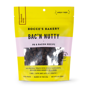 Bocce's Bakery Everyday Bac N' Nutty Peanut Butter & Bacon Recipe Training Bites Dog Treats, 6-oz