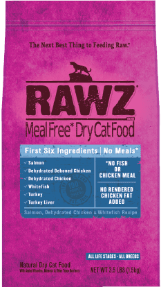 RAWZ Cat Meal Free Salmon Chicken Whitefish Recipe Dry Cat Food