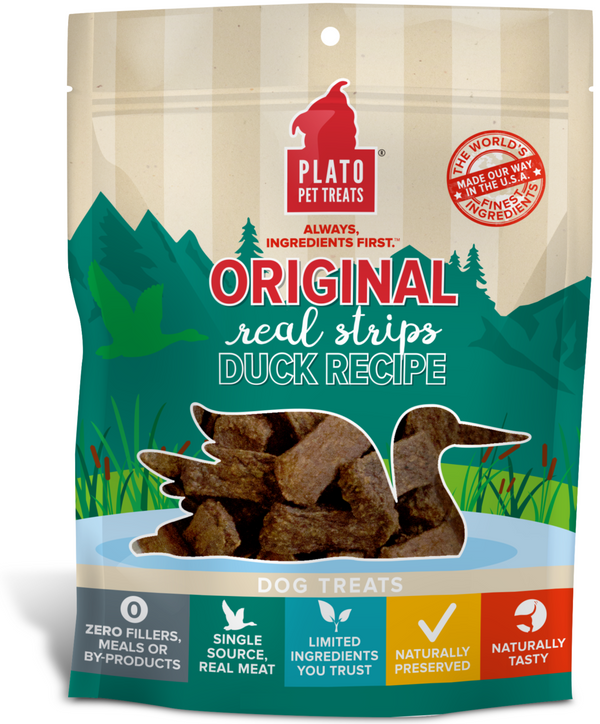 Plato Original Real Strips Duck Recipe Dog Treats