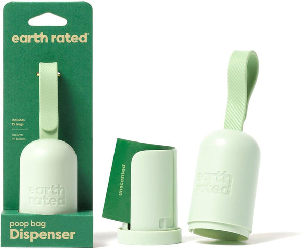 Earth Rated Poop Bags Leash Dispenser 2.0 with Single Roll, Unscented