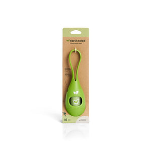 Earth Rated Distributeur de sacs à déjections 2.0 avec rouleau simple, sans parfum et compostable
