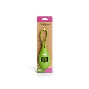 Earth Rated Distributeur de sacs à crottes avec laisse 2.0 avec rouleau simple, parfum lavande