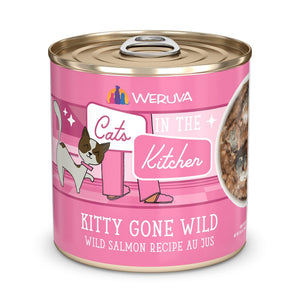 Cats in the Kitchen Kitty Gone Wild Wild Salmon Recipe Au Jus Wet Cat Food Can