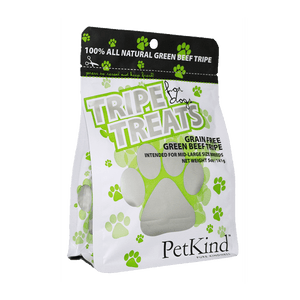 PetKind Green Beef Tripe Formula Grain-Free Dog Treats, 5-oz|141-g