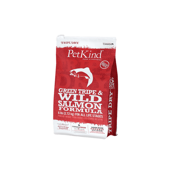 PetKind Tripe Dry Tripes vertes et formule de saumon sauvage Nourriture sèche pour chiens sans grains