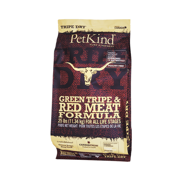PetKind Tripe Dry Viande rouge et formule de tripes vertes Nourriture sèche pour chiens sans grains