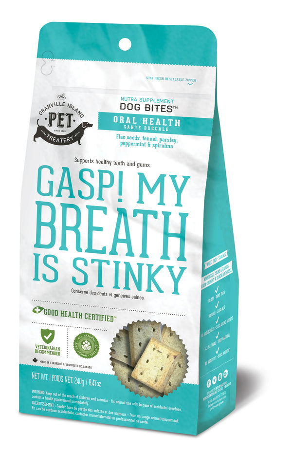 The Granville Island Pet Treatery Oral Health Gasp! My Breath is Stinky Dog Treats