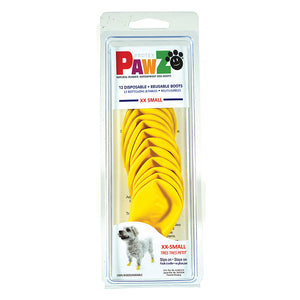 Pawz Waterproof Dog Boots, Yellow, XX-Small