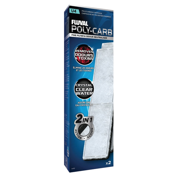 Fluval U4 Poly-Carb Cartridge Filter Media, 2-count