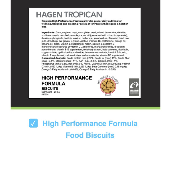 HARI Tropican High Performance Formula Biscuits for Large Parrots