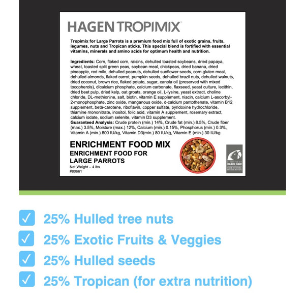 HARI Tropimix Enrichment Food Blend for Large Parrots