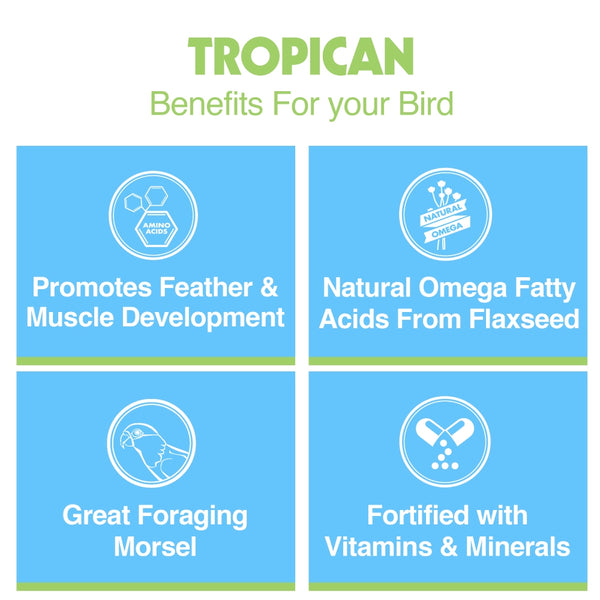 HARI Tropican High Performance Formula 2 mm Granules for Cockatiels & Lovebirds, 25-lb