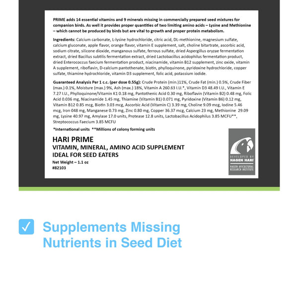 HARI Prime Vitamin Mineral Amino Acid Supplement for Birds