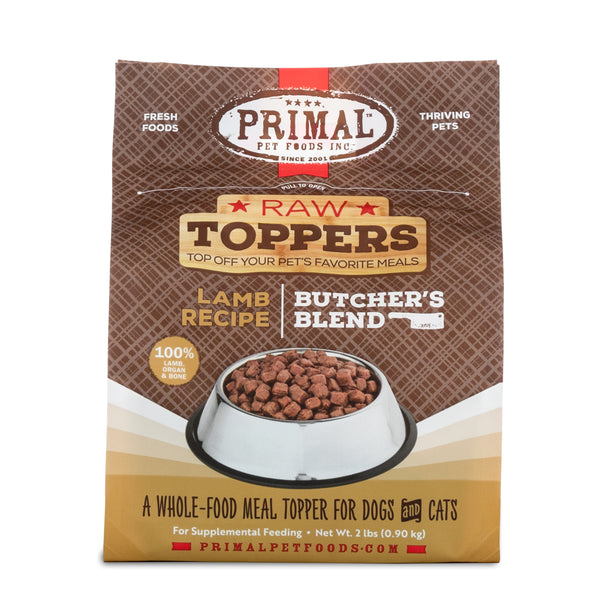Primal Raw Toppers Butcher's Blend Lamb Dog & Cat Food Topper