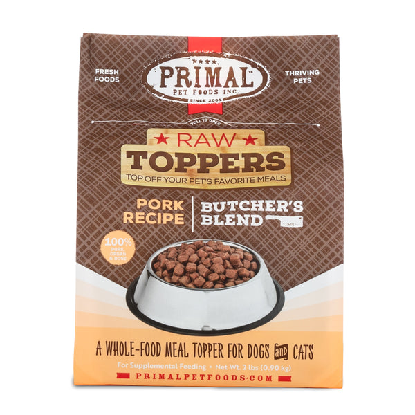 Primal Raw Toppers Butcher's Blend Pork Dog & Cat Food Topper