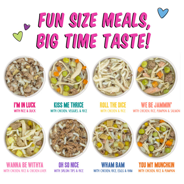 BFF Fun Size Meals Pack varié découverte Fun Size de repas humides pour chien (CA), 2,75 oz, paquet de 8