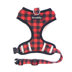 Bcuddly Control Dog Harness, Red Plaid