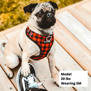 Bcuddly Control Dog Harness, Red Plaid