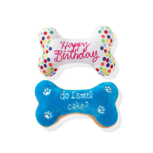 Pet Shop by Fringe Studio Bone Cookies Plush Squeaker Dog Toy, Set of 2