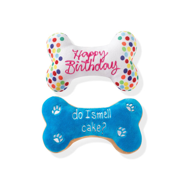 Pet Shop by Fringe Studio Bone Cookies Plush Squeaker Dog Toy, Set of 2