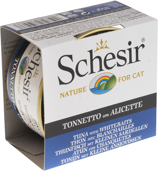 Schesir Tuna & Whitebaits Wet Cat Food Can