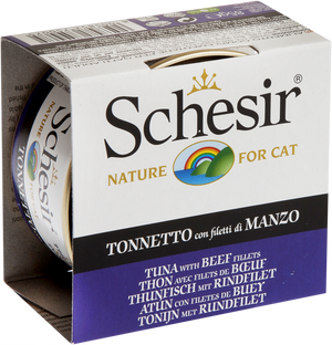 Schesir Tuna & Beef Fillets Wet Cat Food Can