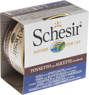 Schesir Tuna, Whitebaits & Rice Natural Wet Cat Food Can