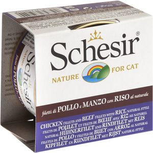 Schesir Chicken & Beef Fillets Natural Wet Cat Food Can