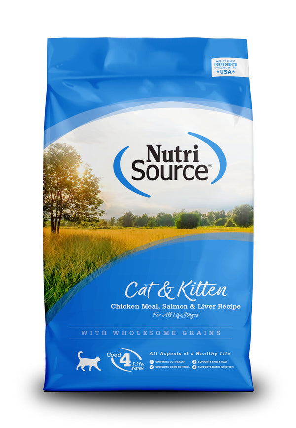 NutriSource - Recette farine de poulet, saumon, et foie pour chat et chatons