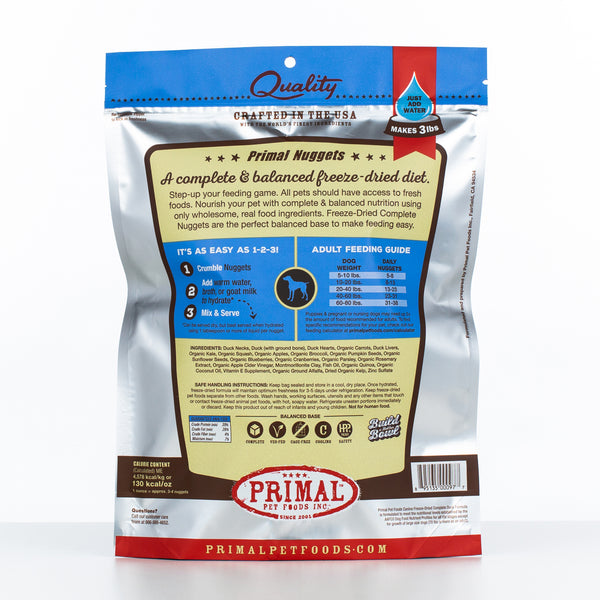 Primal Raw Freeze-Dried Nuggets Duck Formula Dog Food